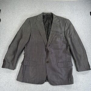 Ermenegildo Zegna Blazer Sport Coat Mens 42 Gray Check Wool Silk Two Button